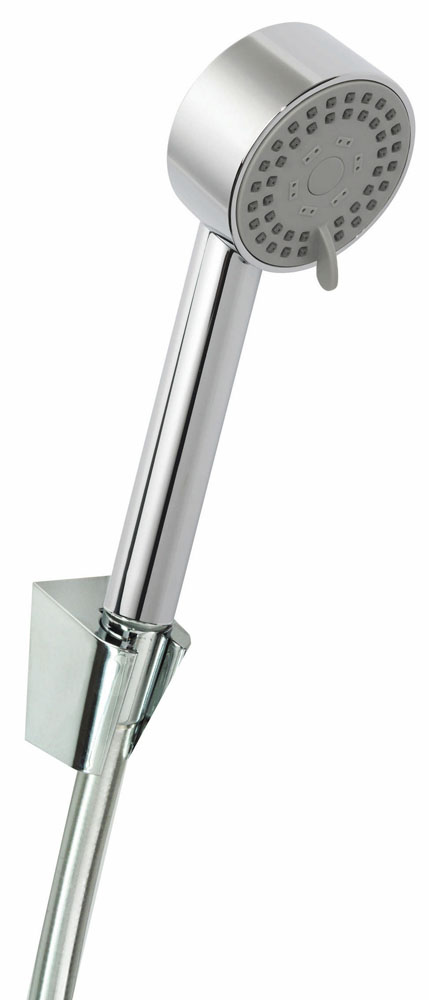 29.3912.jpg UniMatch Cadans handdoucheset met handdouche 3 standen Ø 8 cm, doucheslang en wandhouder kantelbaar chroom