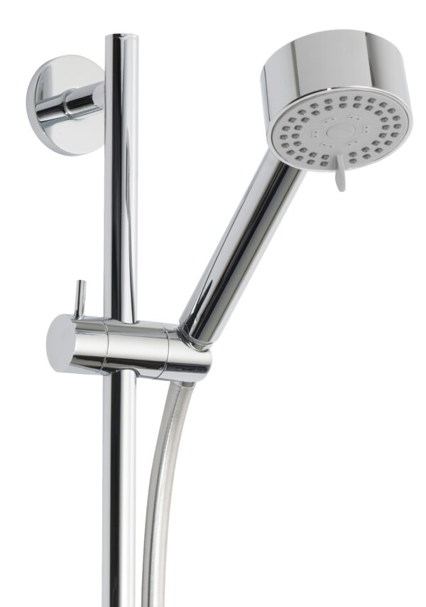 29.3914202.jpg UniMatch Cadans glijstangset compleet met handdouche 3 standen Ø 8 cm chroom