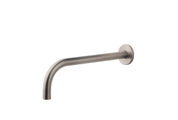 Slim 18mm uitloop rond 25cm 1/2" geborsteld staal PVD