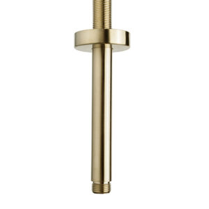UniMatch douchearm met plafondbevestiging 15 cm geborsteld messing PVD