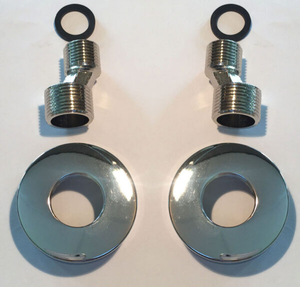 29.6123.jpg Rio set s-koppelingen met rozet voor kraan 15 cm 1/2" x 3/4" chroom