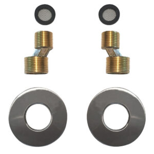 29.6124.jpg Rio set s-koppelingen met rozet voor kraan 15 cm 1/2" x 3/4" geborsteld staal