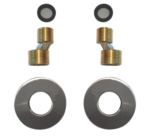 29.6124.jpg Rio set s-koppelingen met rozet voor kraan 15 cm 1/2" x 3/4" geborsteld staal