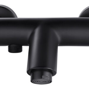 Rio thermostatische badmengkraan 15 cm mat zwart