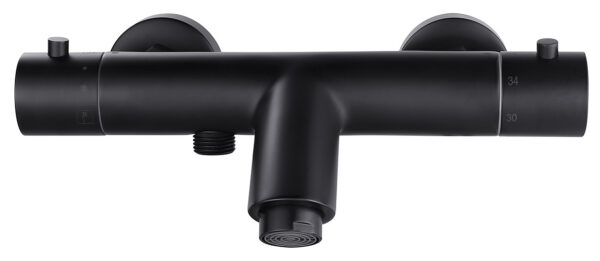 Rio thermostatische badmengkraan 15 cm mat zwart