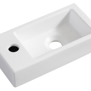 32.1496.jpg Rhea S mini fontein links 36,5 x 18 x 9 cm keramiek mat wit