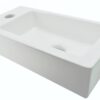 Rhea S mini fontein links 36,5 x 18 x 9 cm keramiek mat wit
