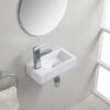 Rhea S mini fontein links 36,5 x 18 x 9 cm keramiek mat wit