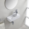 Rhea S mini fontein rechts 36,5 x 18 x 9 cm keramiek mat wit