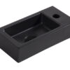 Rhea S mini fontein rechts 36,5 x 18 x 9 cm keramiek mat zwart