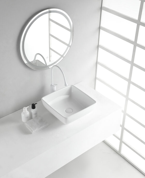 32.3406201.jpg Piazza waskom vierkant 40 x 40 x 15 cm keramiek glans wit