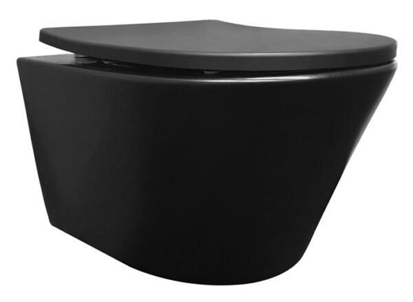 32.3412.jpg Vesta wandcloset rimless met Shade slim toiletzitting softclose en quick release mat zwart