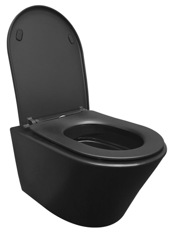 32.3412201.jpg Vesta wandcloset rimless met Shade slim toiletzitting softclose en quick release mat zwart