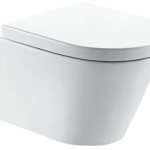 Flow wandcloset rimless met nano coating met Flow toiletzitting softclose en quick release glans wit