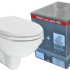 Trevi wandcloset verkort Kiwa met Menir toiletzitting softclose en quick release glans wit