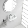 Rhea S mini fontein links 36,5 x 18 x 9 cm keramiek glans wit