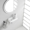Rhea S mini fontein rechts 36,5 x 18 x 9 cm keramiek glans wit