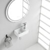 Rhea XXS fontein rechts 30,5 x 18 x 11 cm keramiek glans wit