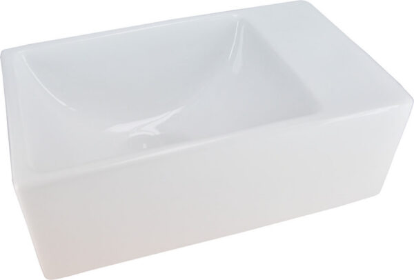 Rhea XXS fontein zonder kraangat rechts 30,5 x 18 x 11 cm keramiek glans wit