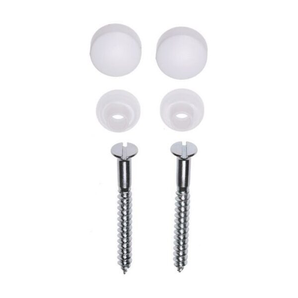 32.3536.jpg Potschroevenset zonder plug 2 stuks verzinkt 6 x 70 mm afdekdop wit