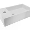 Lotte fontein links 40 x 22 x 10 cm solid surface mat wit