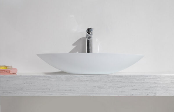 Kim waskom ovaal 59 x 35 x 11 cm solid surface mat wit