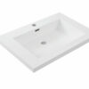 Vision wastafel enkel met 1 kraangat 60x46x5,5 cm kunstmarmer glans wit