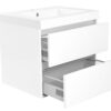 Vision wastafel enkel met 1 kraangat 60x46x5,5 cm kunstmarmer glans wit
