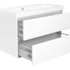 Vision wastafel enkel met 1 kraangat 80x46x5,5 cm kunstmarmer glans wit