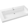 Vision wastafel enkel met 1 kraangat 100x46x5,5 cm kunstmarmer glans wit