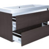 Vision wastafel enkel met 1 kraangat 100x46x5,5 cm kunstmarmer glans wit