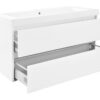 Vision wastafel enkel met 1 kraangat 100x46x5,5 cm kunstmarmer glans wit