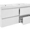 Vision wastafel dubbel met 2 kraangaten 120x46x5,5 cm kunstmarmer glans wit