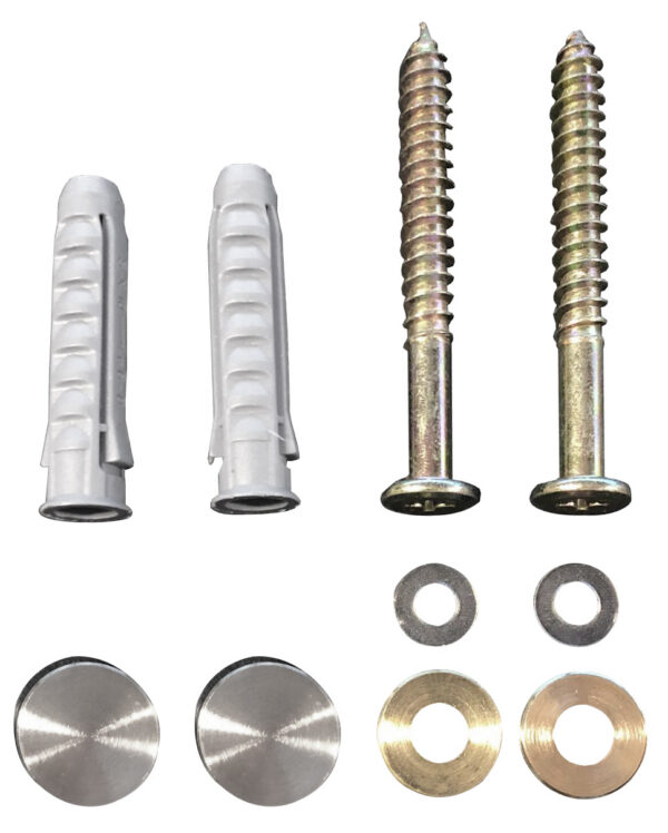 38.6521.jpg Schroevenset voor ophangbeugel 2 stuks geborsteld staal