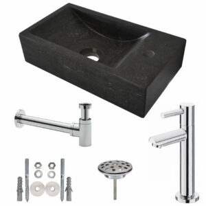 One pack Raw fontein rechts 40x22x10 cm hardsteen gezoet