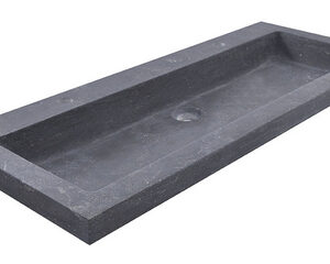 Raw wastafel enkel met 2 kraangaten 100x46x5 cm hardsteen gezoet