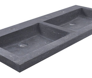 39.3768.jpg Raw wastafel dubbel met 2 kraangaten 120x46x5 cm hardsteen gezoet
