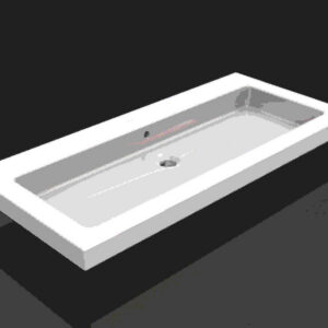 39.3804.jpg Kera wastafel enkel zonder kraangat 100x46x5 cm keramiek glans wit
