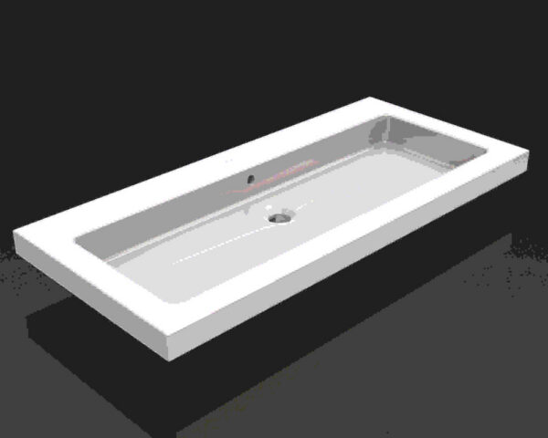 39.3804.jpg Kera wastafel enkel zonder kraangat 100x46x5 cm keramiek glans wit