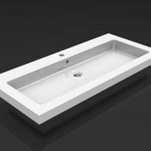 39.3805.jpg Kera wastafel enkel met 1 kraangat 100x46x5 cm keramiek glans wit