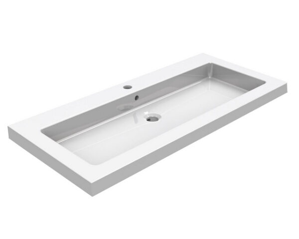 39.3805202.jpg Kera wastafel enkel met 1 kraangat 100x46x5 cm keramiek glans wit